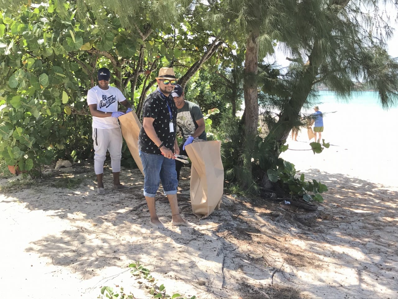 Litter picking on the beach 2