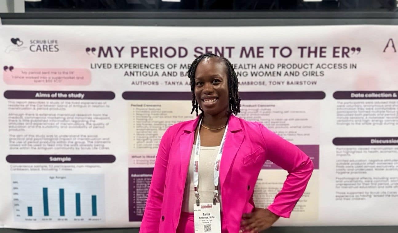 Scrub Life Cares Founder and CEO Tanya Ambrose presenting research APHA 2025