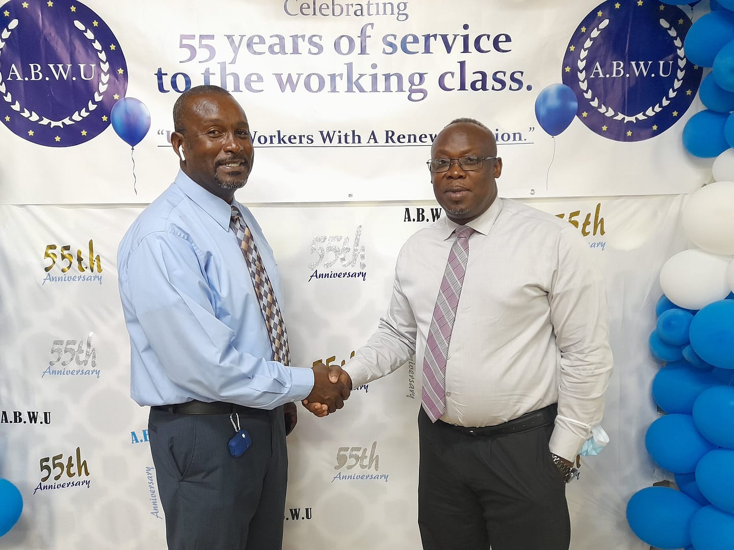 (Left) General Secretary ABWU -David Massiah (Right) Hugh Joseph
