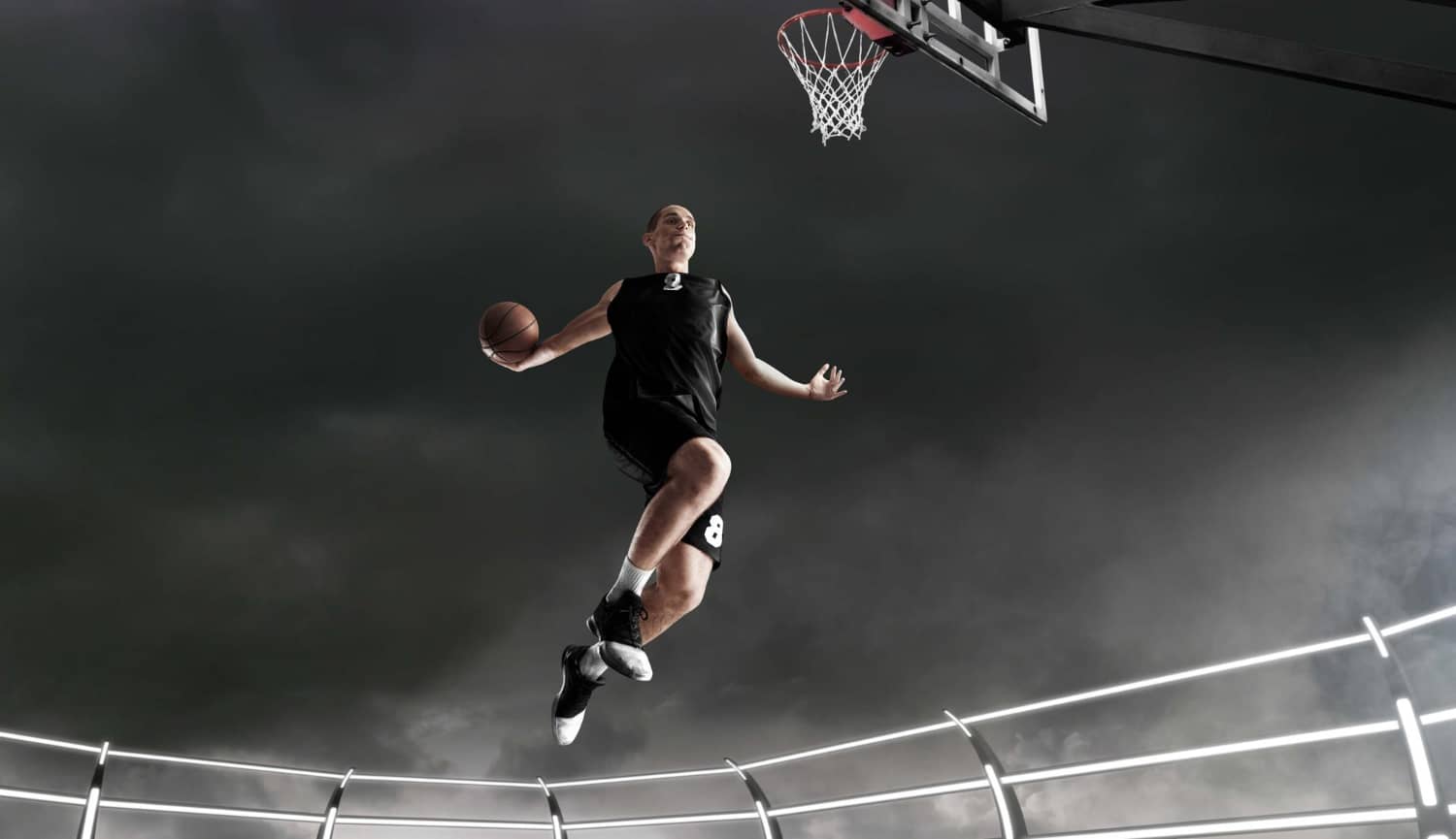 basketball-player-action-sunset