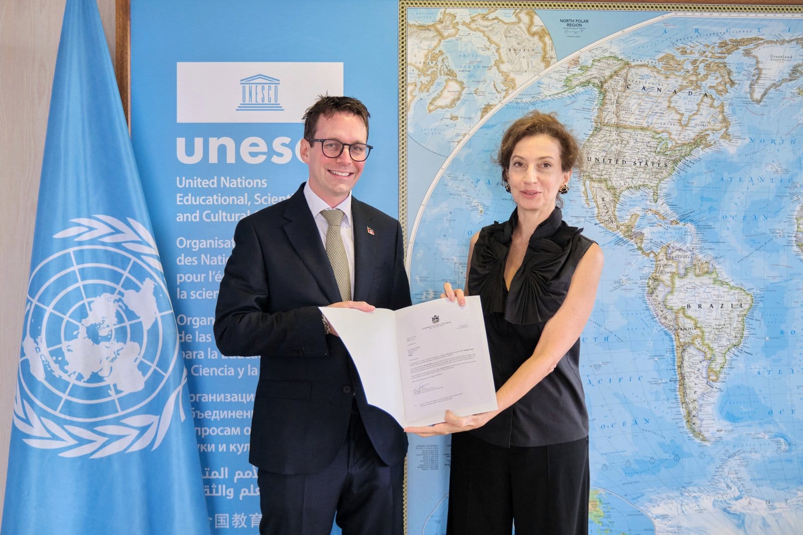 Timothée BAUER and Audrey Azoulay - Antigua and Barbuda credential ceremony to UNESCO 1