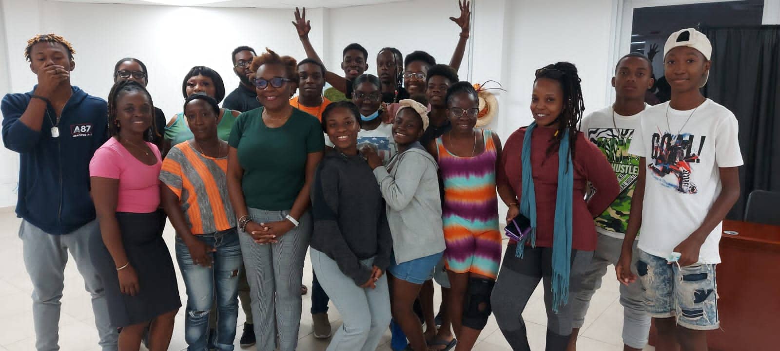 Dr. Weekes and National Youth Theatre Students