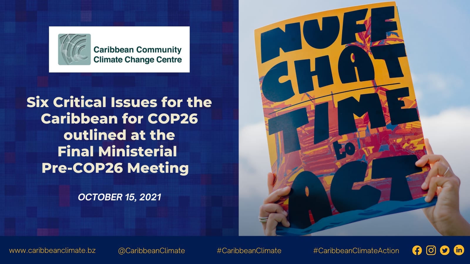 Infographic for final CARICOM Pre-COP Ministerial meeting