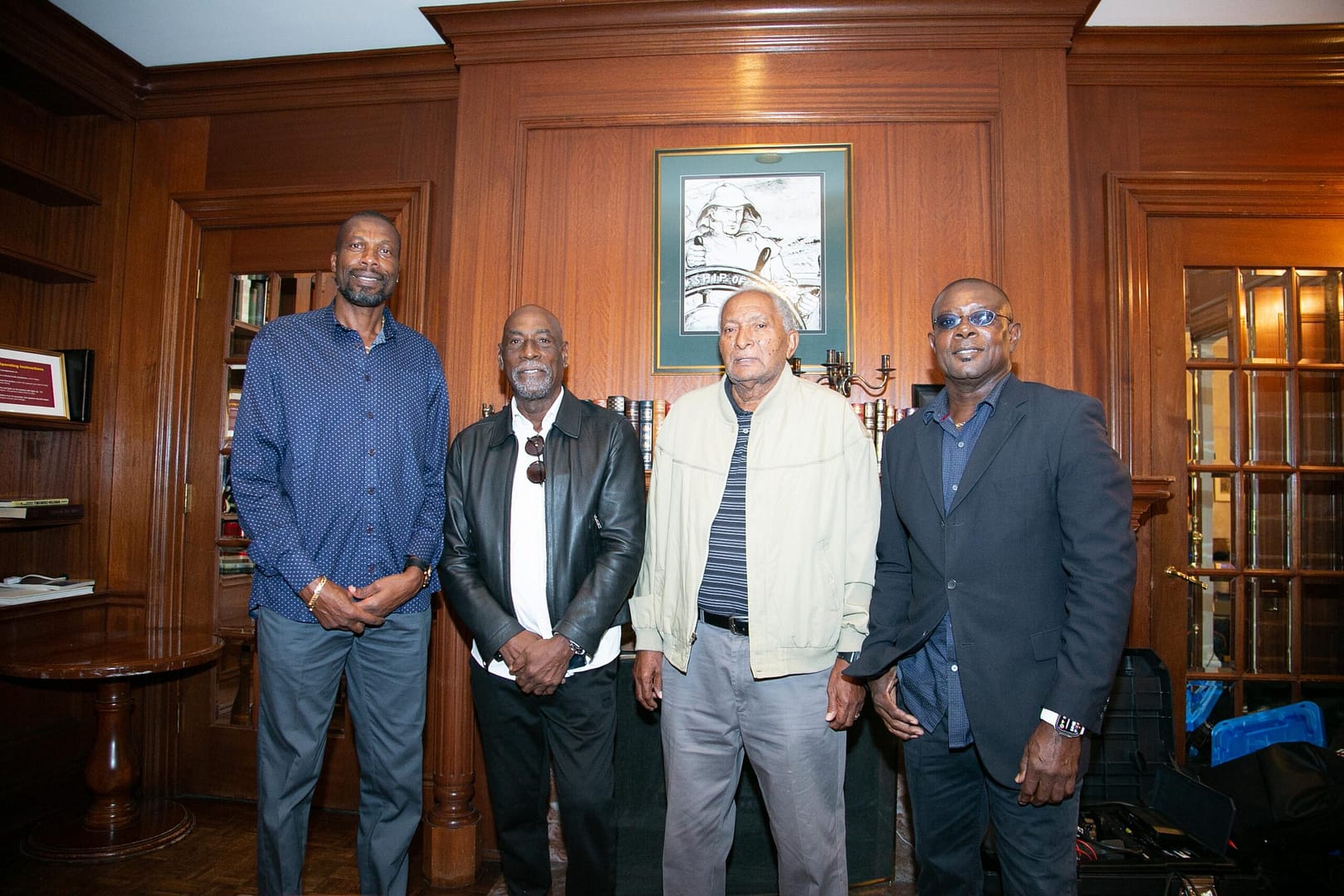Sir Curtly Ambrose, Sir Vivian Richards, Sir Anderson Roberts and Sir Richard Richardson at Toronto’s Albany Club on Saturday