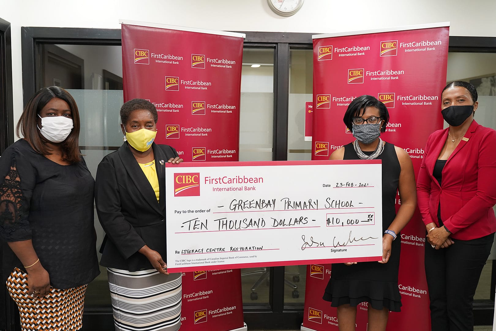 CIBC FirstCaribbean Grenbay School Literacy Programme Donation 25 FEB 2021 photo