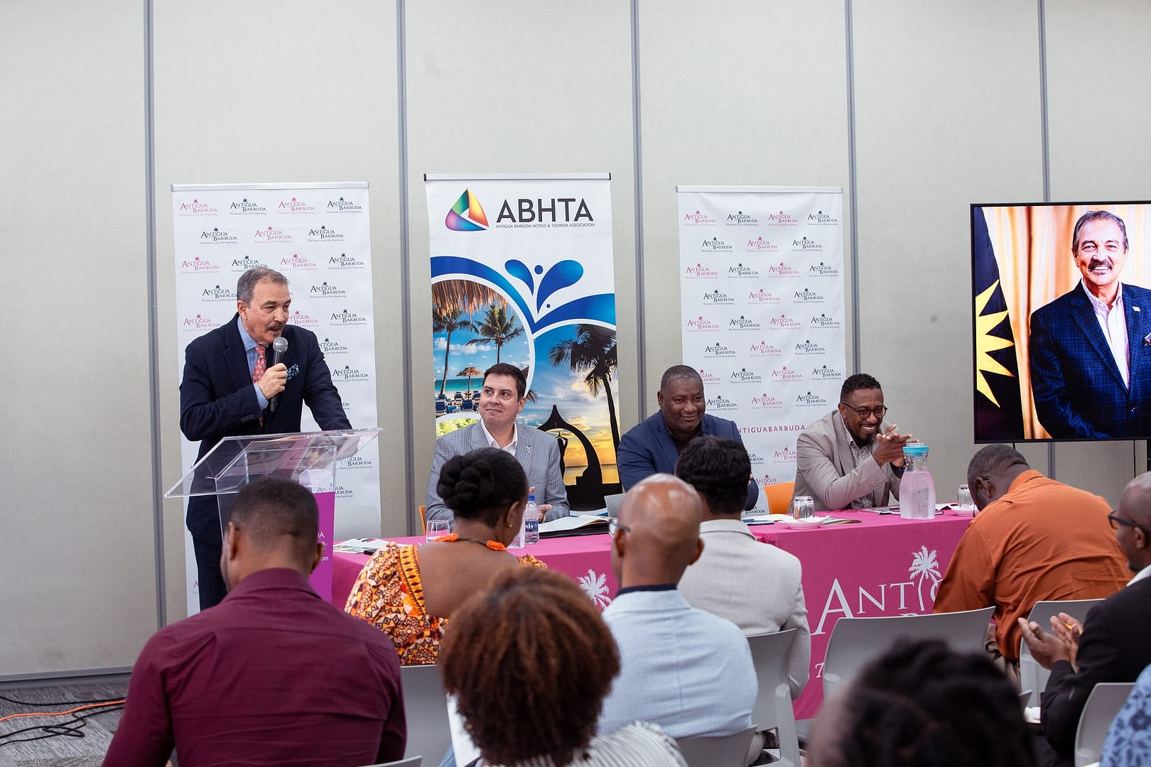 A - State of the Industry Report - Head Table presenters L - R Min. Fernandez, Craig Marshall, Chester Hughes, Colin C. James