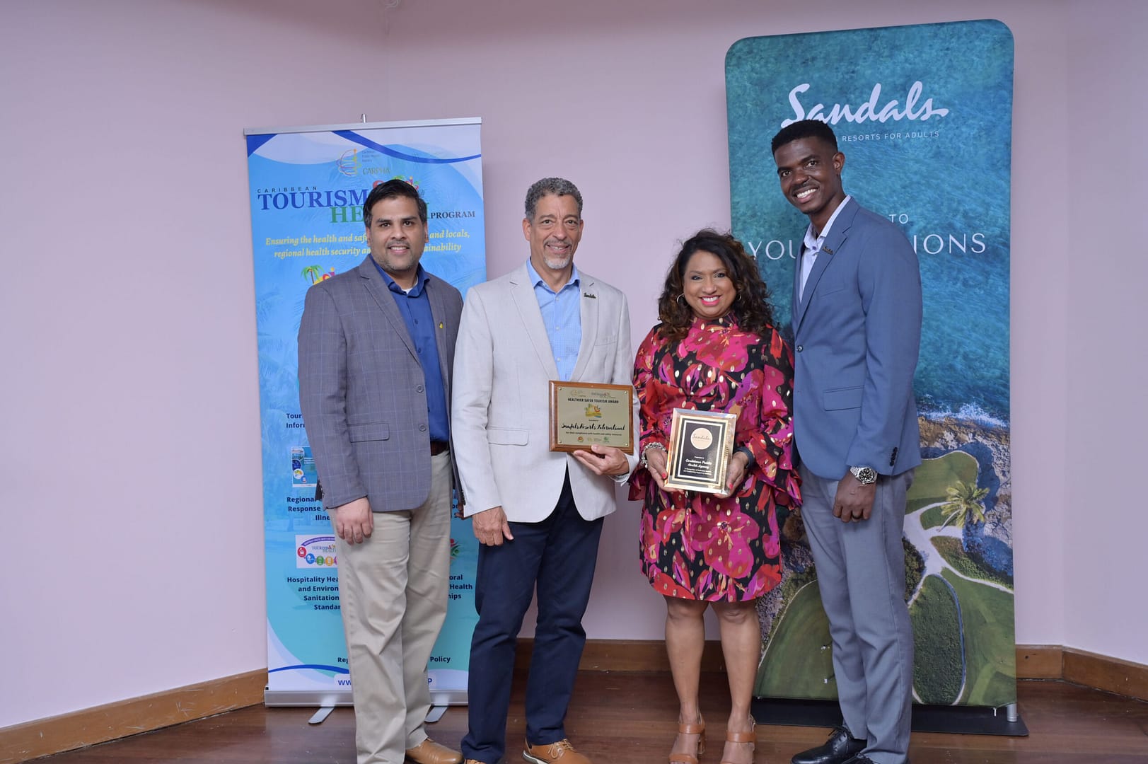 Mr. Keston Daniel, CARPHA, Mr. Jeremy Jones, SRI Dr. Lisa Indar, CARPHA and Mr. Gavin Palmer, SRI