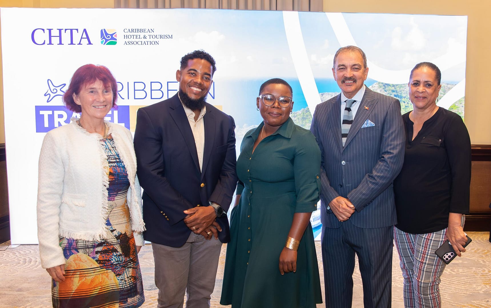 L-R-Dr. Deborah Brosnan,Ruleo Camacho, Johnella Bradshaw, Hon. H. Charles Fernandez and Amb, Diann Black-Layne.