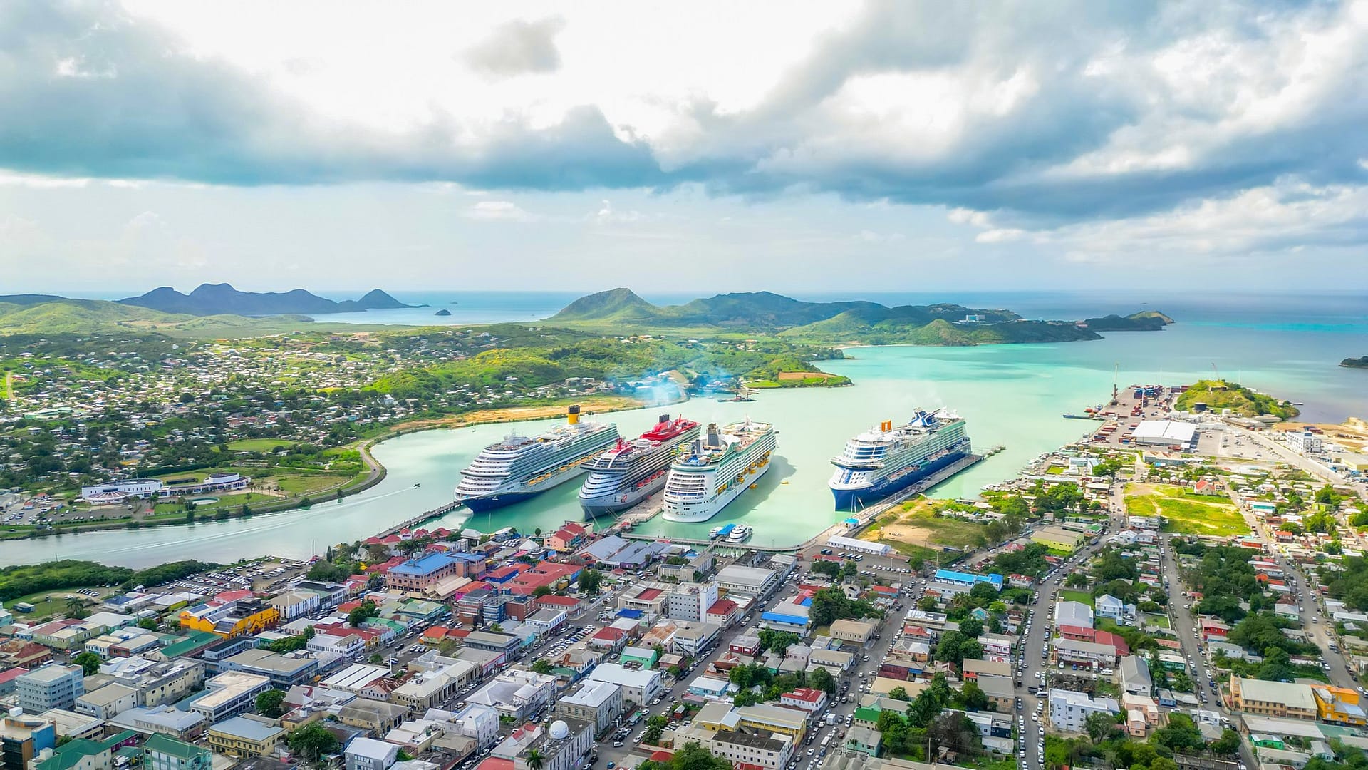 Antigua Cruise Port - St John's Drone View 2