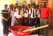 Michael Freeland Donates Farming Tools to Sir Novelle Richards Secondary