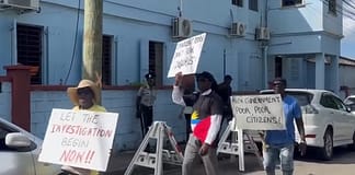 VIDEO: UPP Supporters Picket Ministry of Works Calling for Independent Investigation