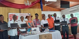 Rotary Club of Antigua Donates Sewing Machines and Laptops to Salvation Army Women’s Programme