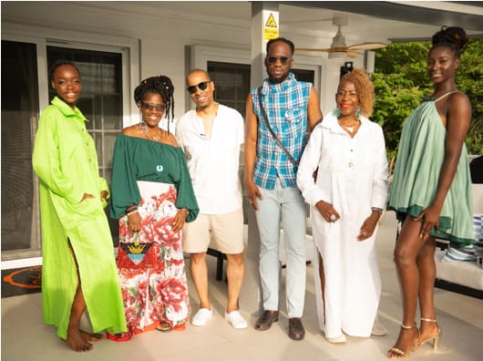 Caption Canadian designer and entrepreneur George Sully (third left) with local designers Althea Teague (second left), Shem Henry (third right) and Miranda Askie