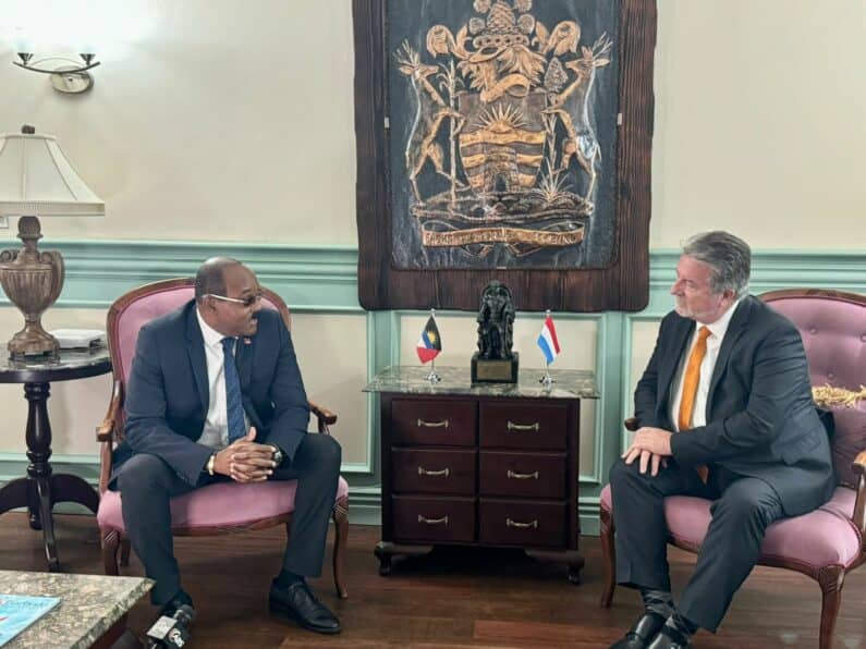 Ambassador of the Netherlands to St. John’s, Cornelis Hersback and Prime Minister Gaston Browne