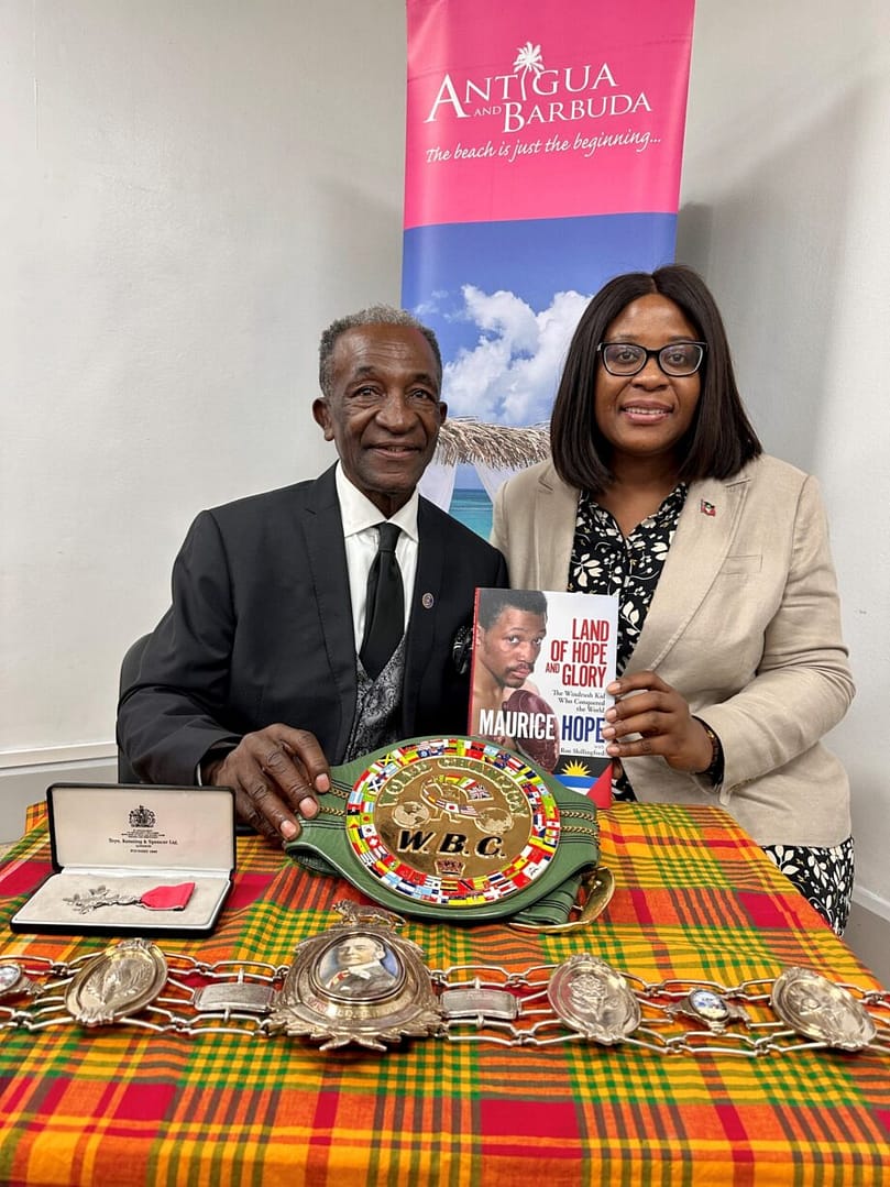 Left Maurice Hope and Rights High Commissioner Karen-Mae Hill