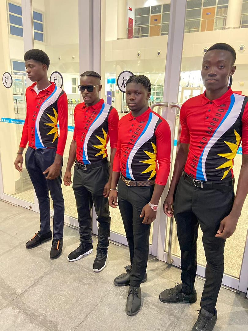 Antiguan Cricketers who will be participating in this year's Antigua and Barbuda - UK Cricket Exchange Programme. From L to R - Ajahrie Joseph, Jawakie Joseph, Demetri Lucas, D'hari Francis