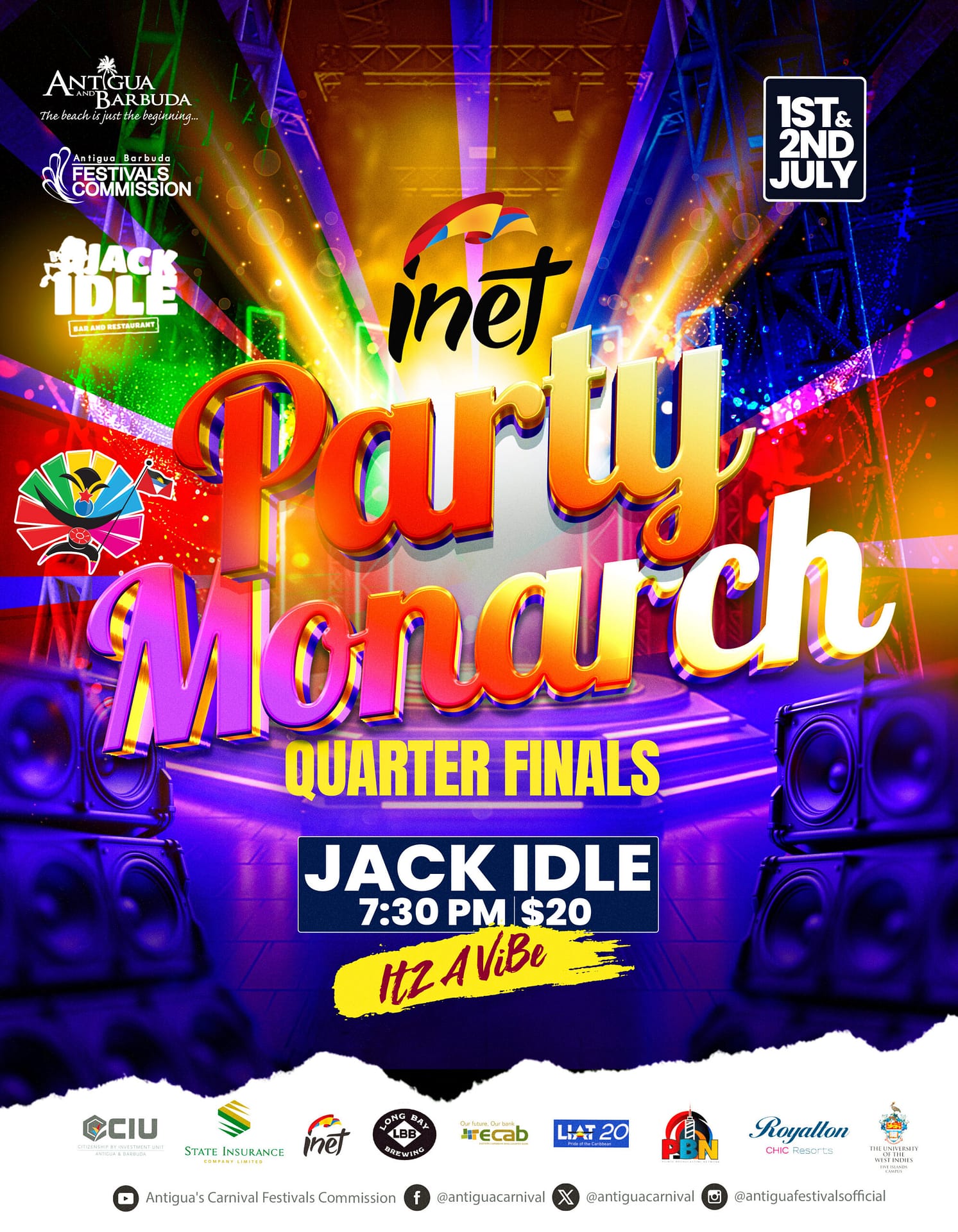 Antigua & Barbuda Festival Commission Announces INET Party Monarch Competition is well on its way.