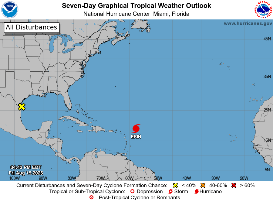 Hurricane Erin Expected to Strengthen Rapidly as it Approaches the Northern Leeward Islands