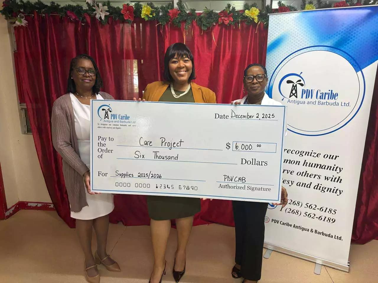 PDV Caribe Donates $6,000 to Support Care Project