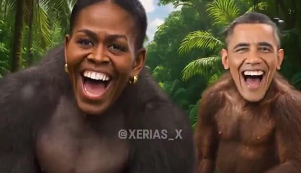 Trump shares racist video depicting Obamas as apes, then removes it after bipartisan outrage