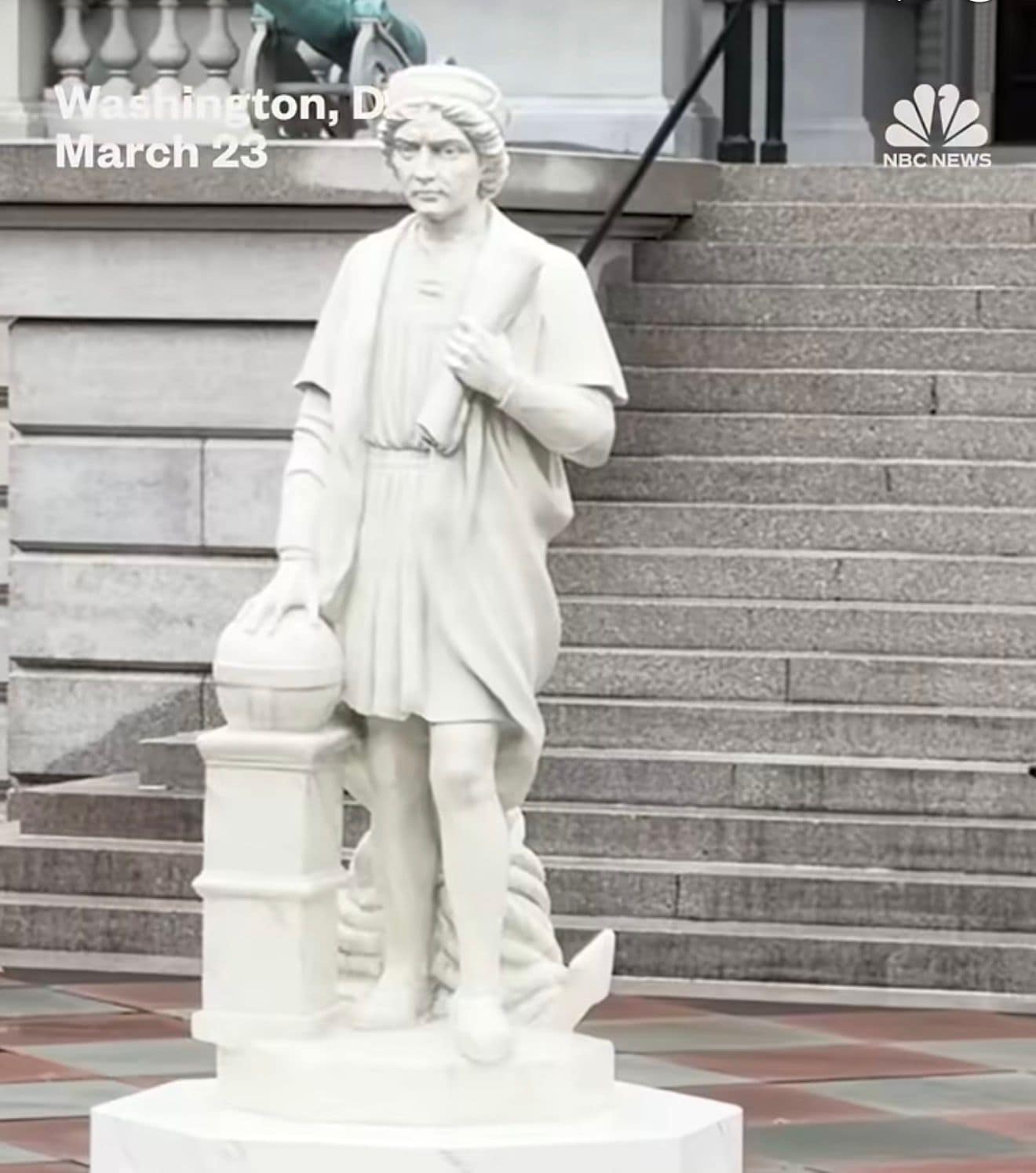 Trump places statue of Christopher Columbus near the White House