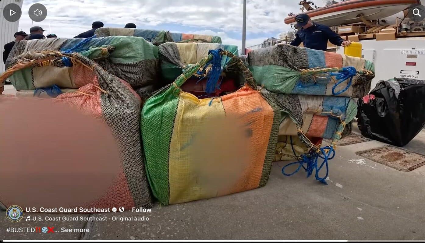 VIDEO: U.S. Coast Guard Offloads $19.3M in Cocaine Seized in Caribbean Sea